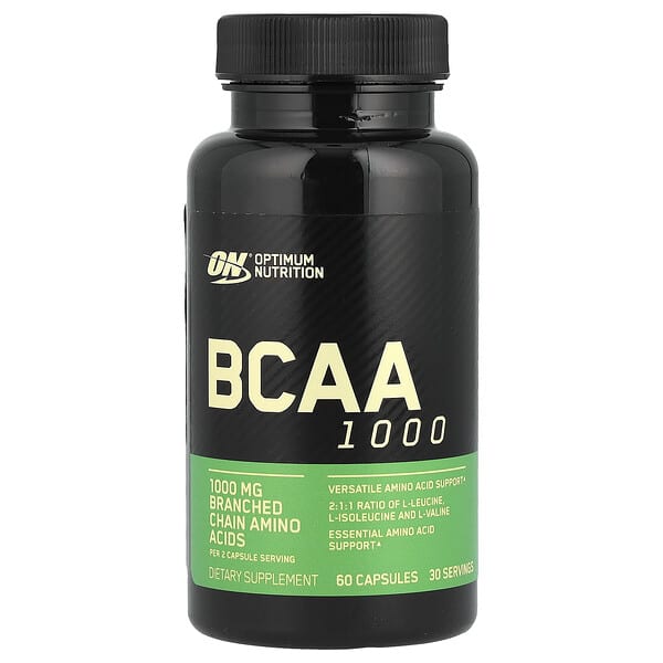 BCAA 1000, 60 Capsules (500 mg per Capsule)