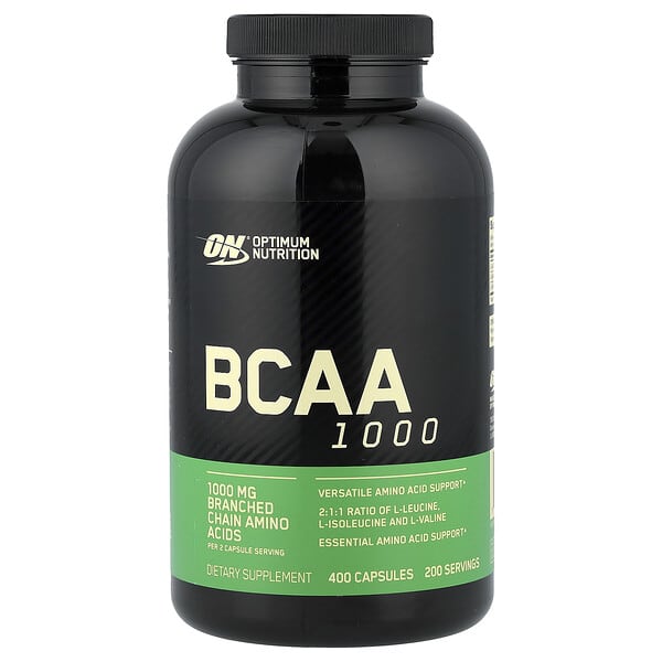 Optimum Nutrition, 支鏈氨基酸 1000，400 粒膠囊（每粒膠囊 500 毫克）