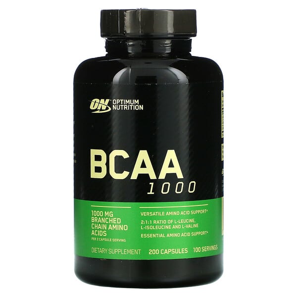 Optimum Nutrition, BCAA 1000, 500 мг, 200 капсул