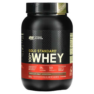 Optimum Nutrition, Gold Standard 100% Whey, Chocolate y malta, 907 g (2 lb)