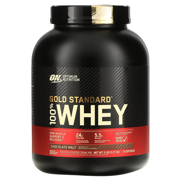 Optimum Nutrition, Gold Standard 100% Whey, Chocolate y malta, 2,27 kg (5 lb)