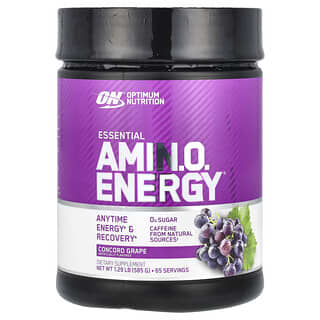 Optimum Nutrition, Amin.O. Essencial Energético, Uva Concórdia, 1,29 Lbs (585 g)