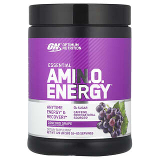 Optimum Nutrition, ESSENTIAL AMIN.O. ENERGY, виноград сорта «Конкорд», 585 г (1,29 фунта)