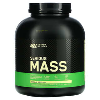 Optimum Nutrition, Serious Mass, Polvo para aumentar de peso con alto contenido de proteínas, Vainilla, 2,72 kg (6 lb)