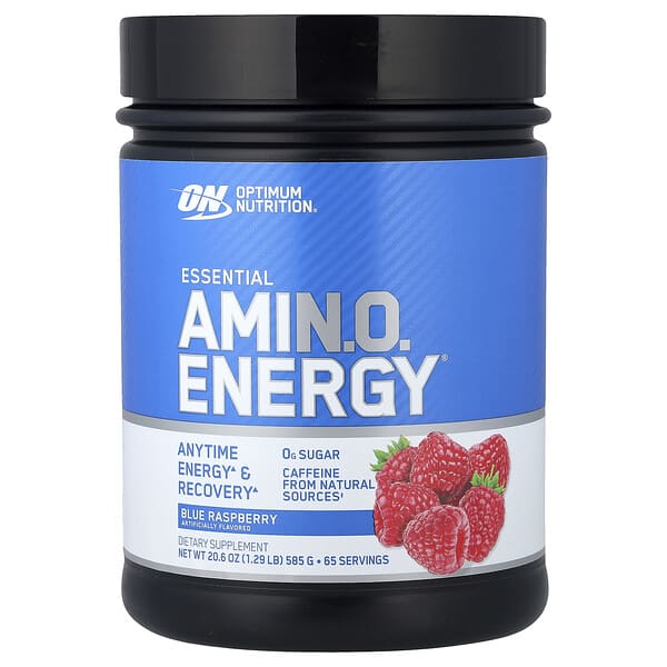 Optimum Nutrition, Essential Amin.O. Energy®, Blue Raspberry, 20.6 oz (585 g) — product photo 1