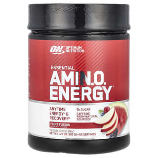 Optimum Nutrition, Essential Amin.O. Energy, Suplemento con aminoácidos esenciales para favorecer la energía, Fusión frutal, 585 g (1,29 lb)