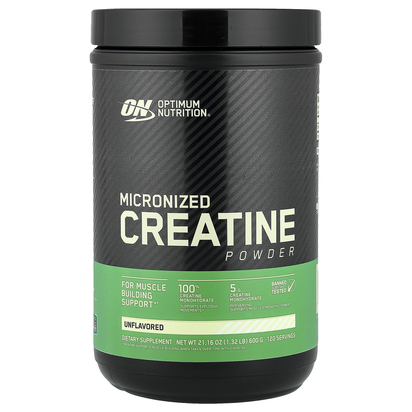 Optimum Nutrition, 微粉化肌酸粉，無味，1.32磅（600克）