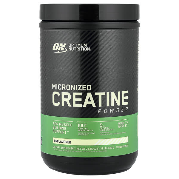 Optimum Nutrition, Micronized Creatine Powder, Unflavored, 1.32 lb (600 g)