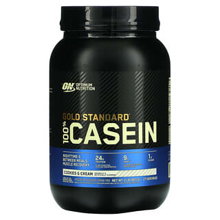 Optimum Nutrition, Gold Standard 100% Casein، بالكعك والكريمة، 2 رطل (907 جم)