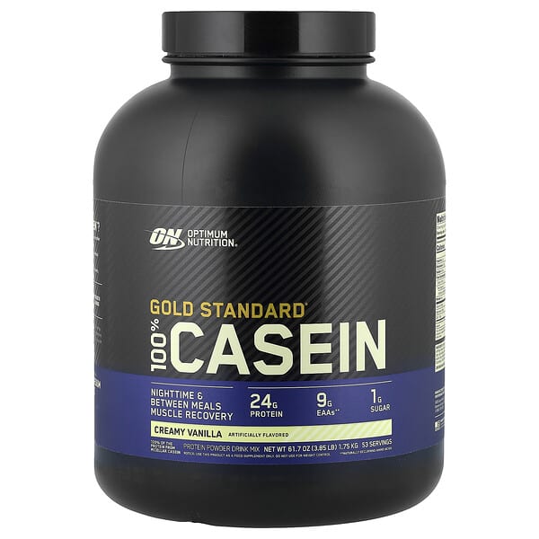 Optimum Nutrition, Gold Standard® 100% Casein, Creamy Vanilla, 3.85 lb (1.75 kg) — product photo 1