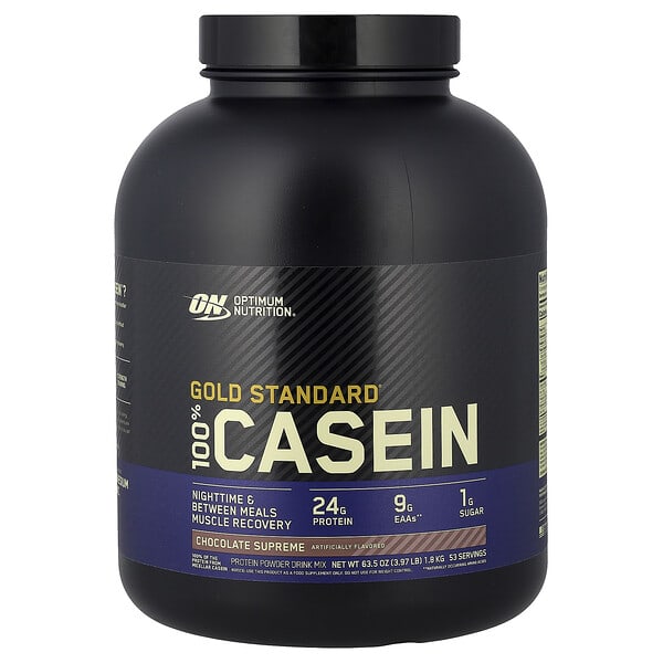 Optimum Nutrition, Gold Standard® 100% 카제인, 초콜릿 수프림, 1.8kg(3.97lb)