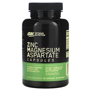 Optimum Nutrition, Aspartato de Zinco e Magnésio, 90 Cápsulas