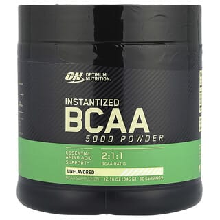 Optimum Nutrition‏, אבקה להכנה מהירה של BCAA 5000, ללא טעם, 345 גר' (12.16 oz)