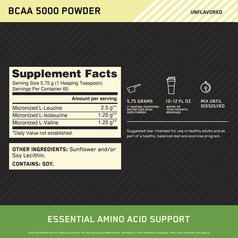 インスタンタイズドBCAA 5000パウダー、味なし、345 g