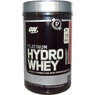 Optimum Nutrition, Platinum HydroWhey, Supercharged Strawberry, 1.75 lbs (795 g)
