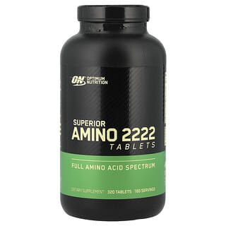 Optimum Nutrition, Superior Amino 2222 Tabs, Comprimidos de aminoácidos superiores, 320 comprimidos