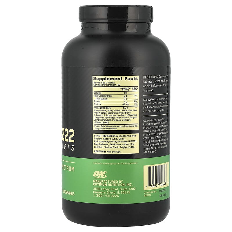Optimum Nutrition, Superior Amino 2222, 320 Tablets | iHerb