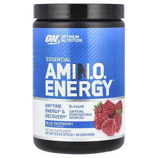 Optimum Nutrition, Essential Amin.O. Energy, голубая малина, 270 г (9,5 унции)