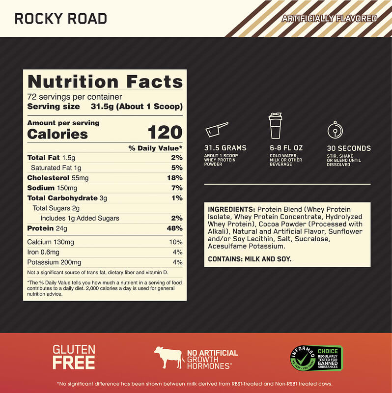 未開封 Optimum Nutrition 5ポンド(2.27 kg) Gold Standard® 100% Whey, Rocky Road, 5 lb (2.27 kg)