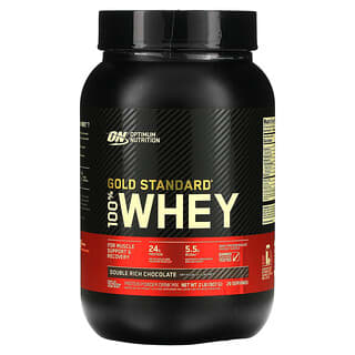 Optimum Nutrition, Gold Standard 100% Whey, Suero de leche, Doble chocolate, 907 g (2 lb)