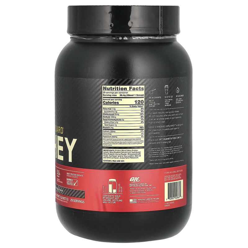 Gold Standard 100% Whey（ゴールドスタンダード100％ホエイ）、ダブルリッチ チョコレート、907g（2ポンド）