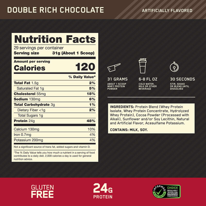 Optimum Nutrition, Gold Standard®、ホエイプロテイン、ダブル