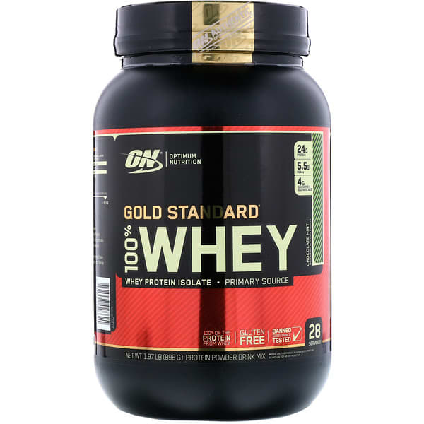 Optimum Nutrition, Gold Standard 100% Whey, Chocolate y menta, 896 g (1,97 lb)