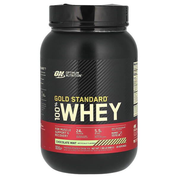 Optimum Nutrition, 金標準全乳清蛋白，巧克力薄荷味，1.98 磅（898 克）