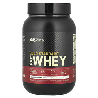 Optimum Nutrition, Gold Standard 100% suero de leche, galletas y crema, 837 g (1,84 lb)