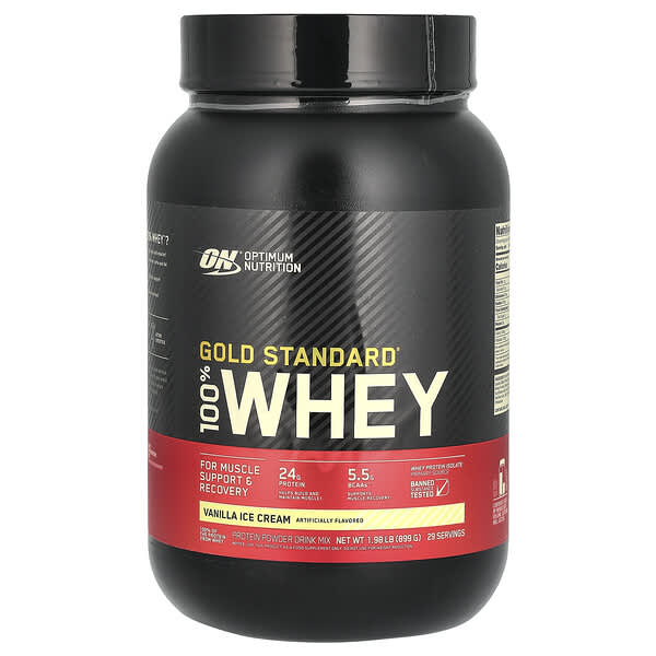 Optimum Nutrition, Gold Standard® เวย์ 100% รสวานิลลา ขนาด 1.98 ปอนด์ (899 ก.)