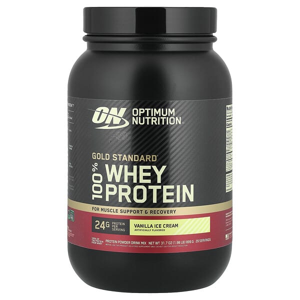 Optimum Nutrition, Gold Standard 100% Whey, 바닐라 아이스크림, 907g(2lb)