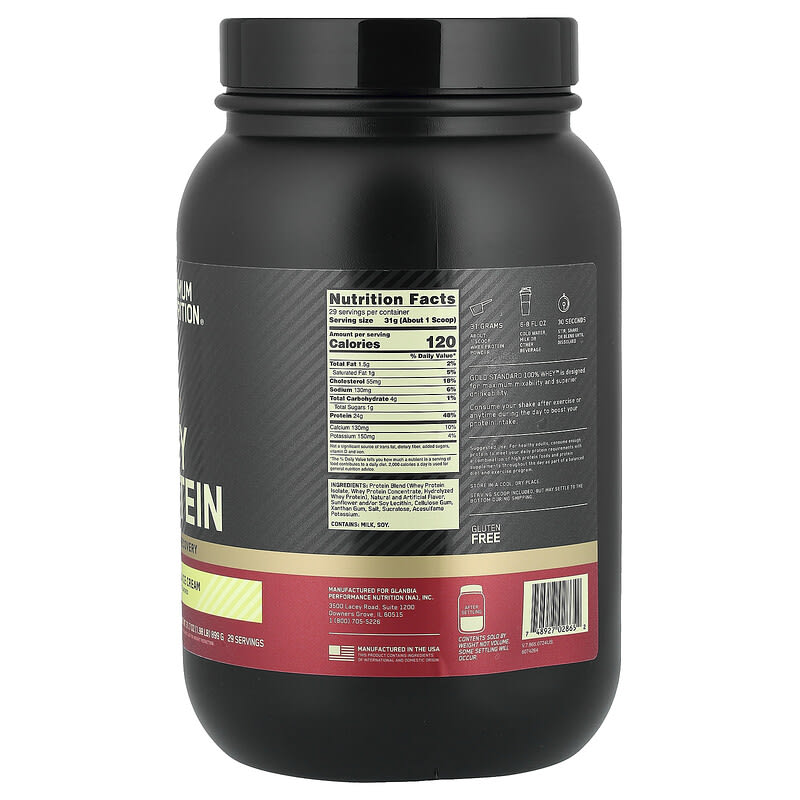 ★ ゴールドスタンダード バニラアイスクリーム ★ Gold Standard 100% Whey（ゴールドスタンダード100％ホエイ）、バニラ