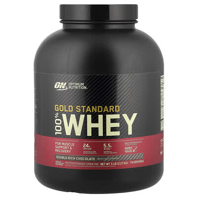 Optimum Nutrition, Gold Standard, 100% Whey, Double Rich Chocolate, 5 lbs (2.27 kg)
