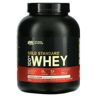 Optimum Nutrition, Gold Standard 全乳清蛋白，饼干和奶油味，4.63 磅（2.1 千克）