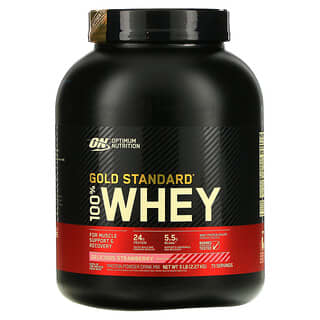 Optimum Nutrition, Gold Standard 全乳清蛋白，美味草莓味，5 磅（2.27 千克）