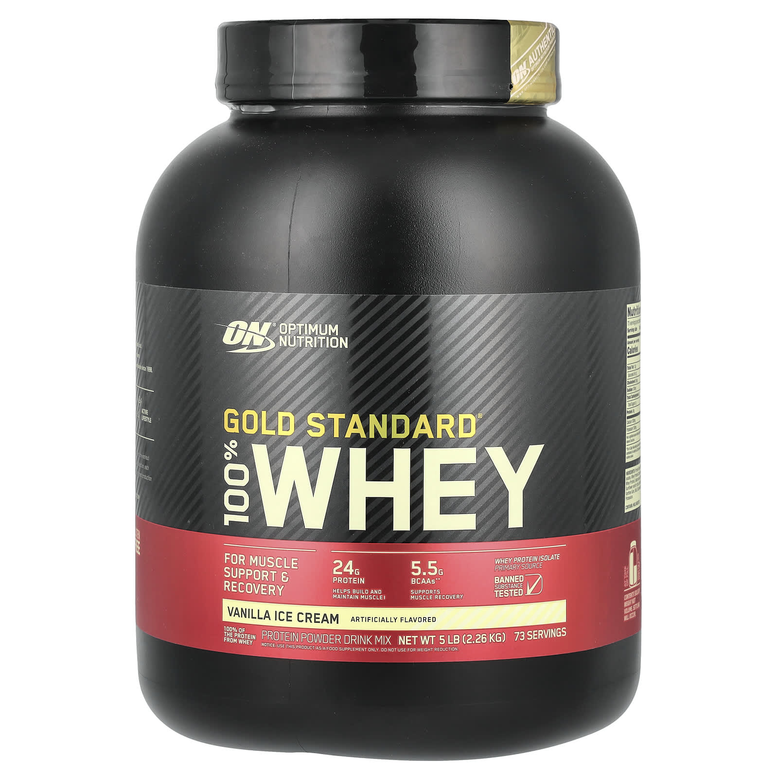 Gold Standard 100 Whey Vanilla Ice Cream 5 lb 2.26 kg