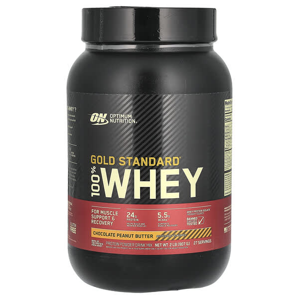 Optimum Nutrition Gold Standard® 100% Whey, Chocolate Peanut Butter, 2 lb (907 g)
