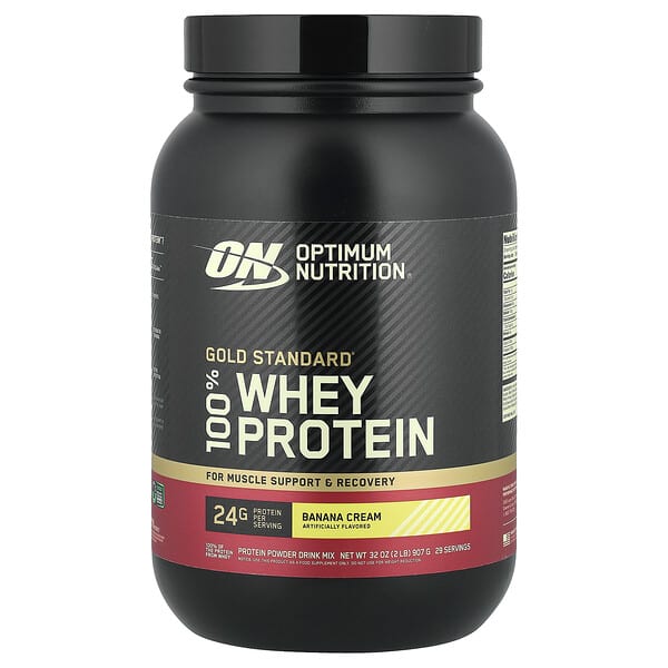 Optimum Nutrition, Gold Standard® 100% wei, bananenroom, 2 lbs (907 g)
