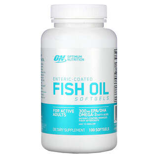 Optimum Nutrition, Рыбий жир с кишечнорастворимым покрытием, 100 мягких желатиновых капсул