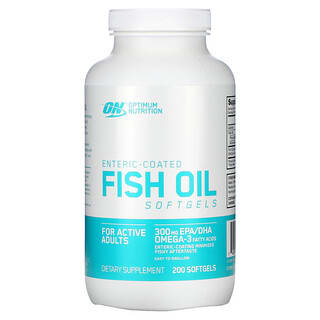 Optimum Nutrition, Кишечнорастворимый рыбий жир, 200 мягких капсул