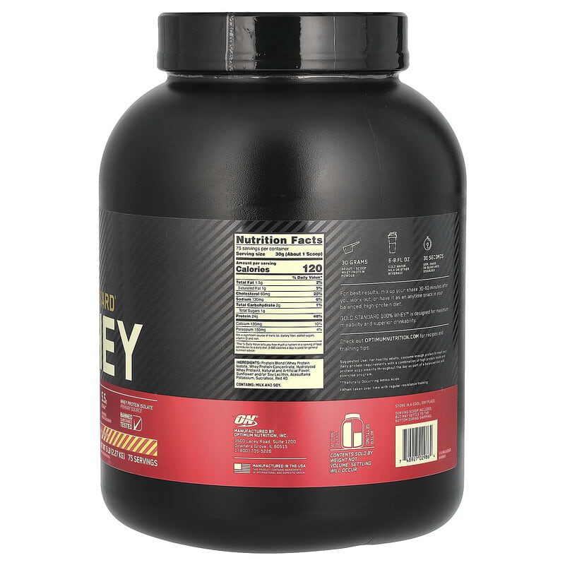 Gold Standard 100% Whey（ゴールドスタンダード100％ホエイ）、ストロベリーバナナ、2.27kg（5ポンド）