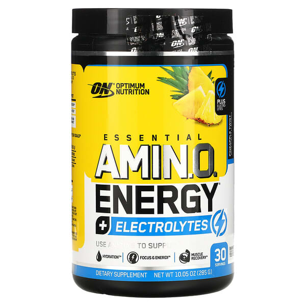 Optimum Nutrition, Essential Amino Energy - Acides aminés essentiels + électrolytes, ananas, 285 g (10,05 oz)