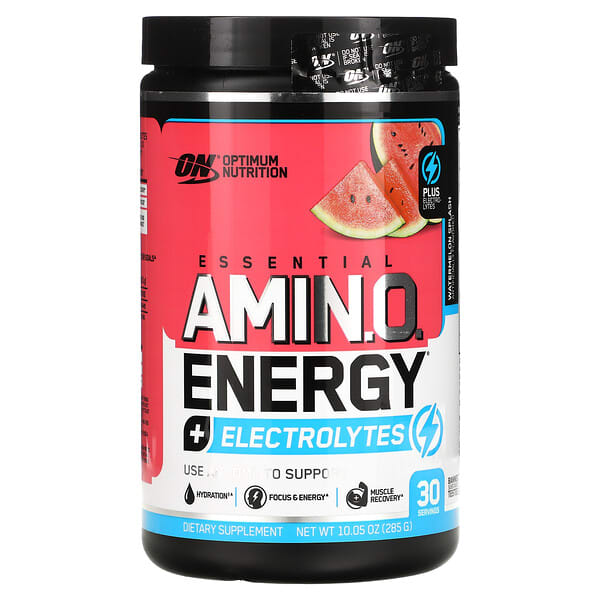 Optimum Nutrition, ESSENTIAL AMIN.O.ENERGY + ELECTROLYTES（エッセンシャルアミノエナジー＋電解質）、スイカスプラッシュ、285g（10.05オンス）