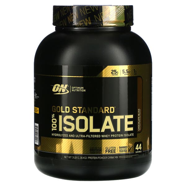 Optimum Nutrition, Gold Standard 100% Isolate, Chocolate Bliss, 3 lb (1 ...