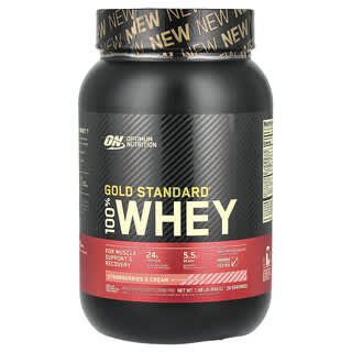 Optimum Nutrition, Gold Standard 100% Whey, сывороточный протеин, со вкусом клубники со сливками, 899 кг (1,98 фунта)