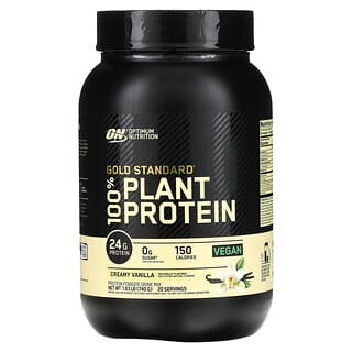 Optimum Nutrition, Gold Standard 100% Plant Protein（ゴールドスタンダード100％プラントプロテイン）、クリーミーバニラ、740g（1.63ポンド）