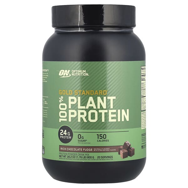 Optimum Nutrition Gold Standard® 100% Plant Protein, Rich Chocolate Fudge, 1.76 lb (800 g)