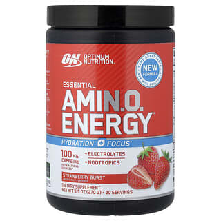 Optimum Nutrition, Essential Amin.O. Energy®, Strawberry Burst, 9.5 oz (270 g)