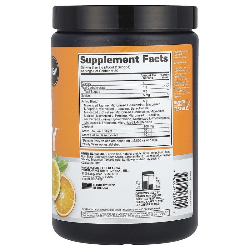 Essential Amin.O. Energy®, Citrus Spritz, 9.5 oz (270 g)