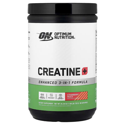 Optimum Nutrition, Creatine+, Strawberry Peach, 1.58 lbs (720 g)
